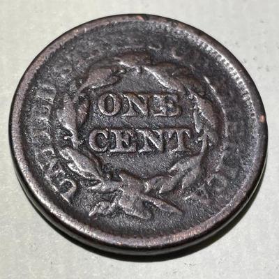1846 CIRCULATED CONDITION BRAIDED HAIR VARIETY LARGE CENT AS PICTURED.