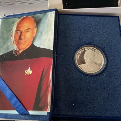 1992 Star Trek Next Generation Captain Picard 1 oz. Silver Coin in Original Packaging as Pictured.