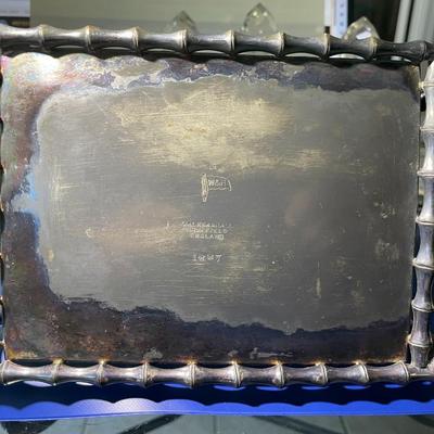 Scarce Victorian Era Dated 1887 Walker & Hall Sheffield England Silver Plated Leaded Glass Cruet Set of 6 w/Carrier 7.5" Tall...