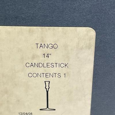 Pair of Marquis by Waterford Scarce Delicate Elongated Stem 14"" Tall Candlestick Holders New in Box.