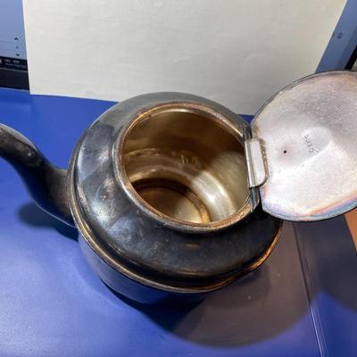 Vintage Reed & Barton United States Navy Teapot #3610 WWII Era Silver Soldered Heavy as Pictured.