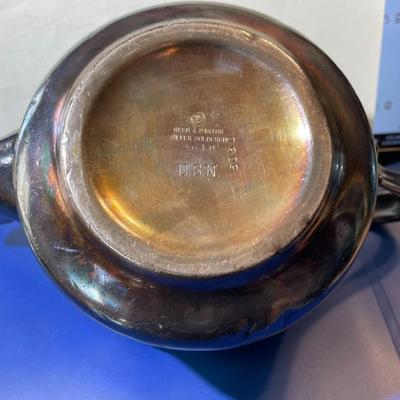 Vintage Reed & Barton United States Navy Teapot #3610 WWII Era Silver Soldered Heavy as Pictured.