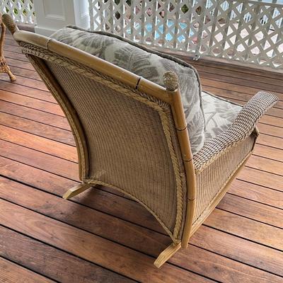 555 Lloyd Flanders Large Wicker Rocking Chair with Cushion AS-IS