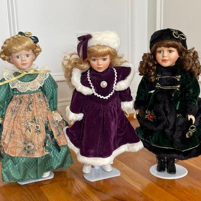 3 Porcelain Dolls