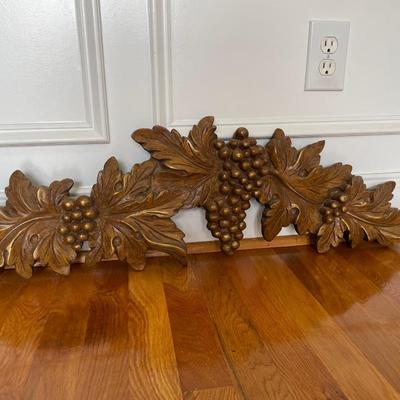 Hand-Painted Grape Vine Wall Plaque Decor