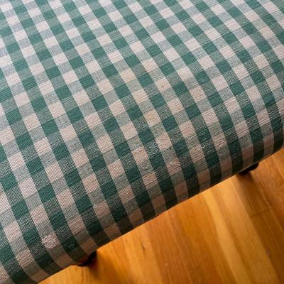 Dark Green Chair with Gingham Cushion