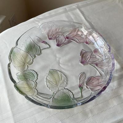 Floral Glass Platter