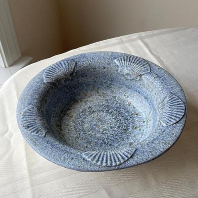 Blue Sea Shell Bowl. Hand-Painted, Made in Italy.