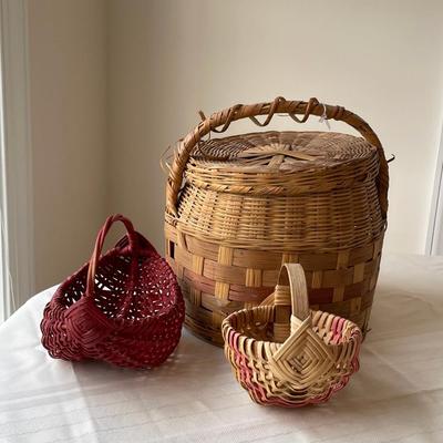 3 Vintage Baskets, Various Sizes