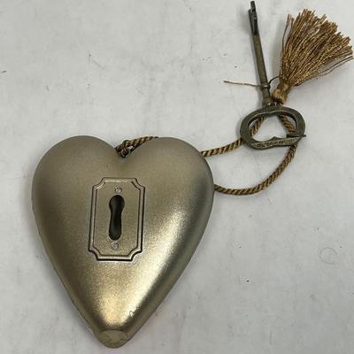 Metal Heart with attached old key - for Mom
