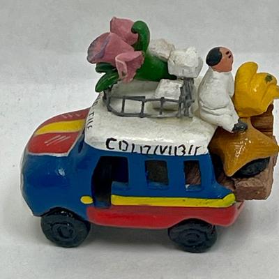 Colombian Folk Art Clay Fruit and Vegetable Truck. Hand-Made Clay Model