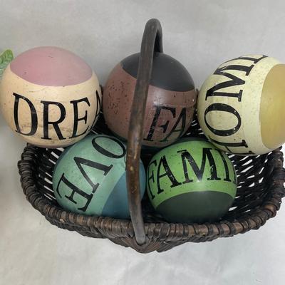 Decorative Wood Balls for Bowls / Baskets Rustic decor