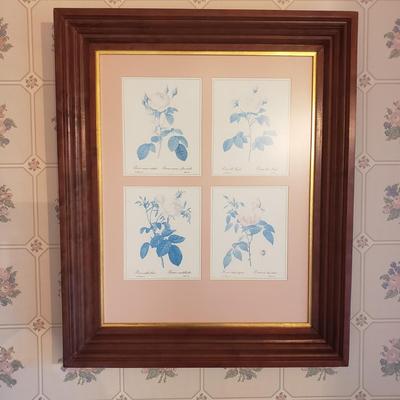 Four Roses in Wooden Frame (3UB-KD)