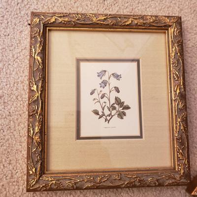 Four Floral Prints in Gold Leaf Frames (3UB-KD)