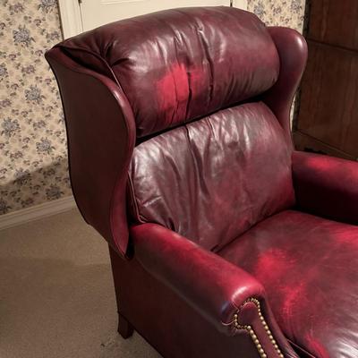 Red Leather Wingback Recliner (3PB-DZ)