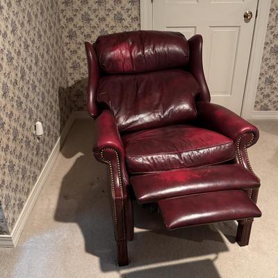 Red Leather Wingback Recliner (3PB-DZ)