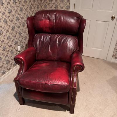 Red Leather Wingback Recliner (3PB-DZ)