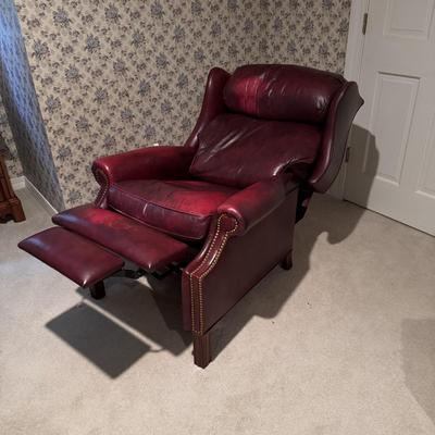 Red Leather Wingback Recliner (3PB-DZ)
