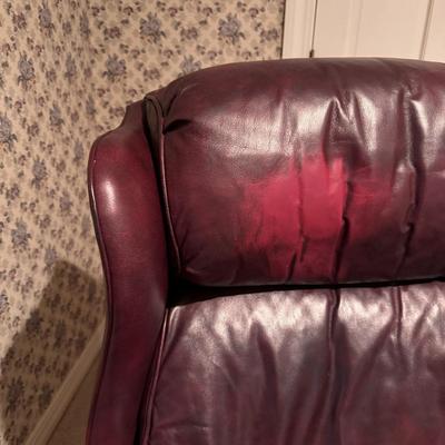 Red Leather Wingback Recliner (3PB-DZ)