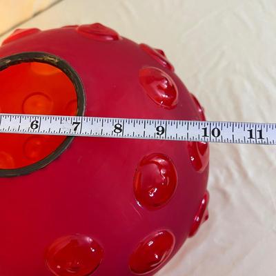 Antique Red Glass Brass Kerosene Parlor Lamp 24" Tall