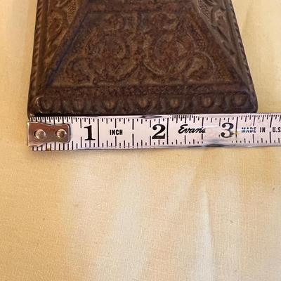 2 Antique Decorative Cast Iron Desk Paperweights Blotters