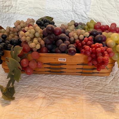 Longaberger basket full of grapes
