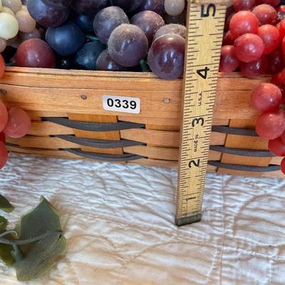 Longaberger basket full of grapes