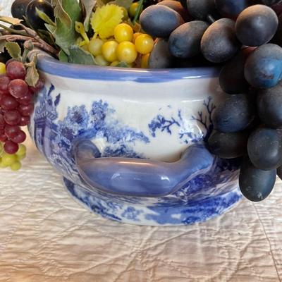 Ironstone cobalt blue Taureen w/handles