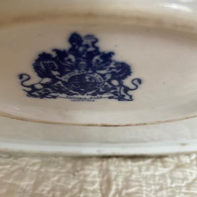 Ironstone cobalt blue Taureen w/handles