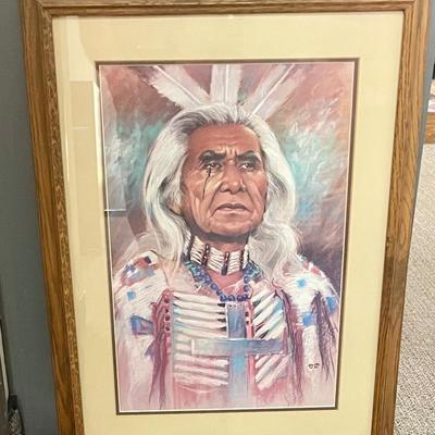 Framed Art: Native American Indian Elder