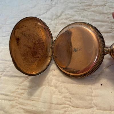 Elgin gold tone mechanical pocket watch