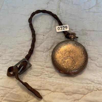 Elgin gold tone mechanical pocket watch