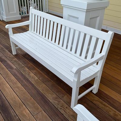 563 Polywood 6' White Bench