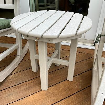566 Pair of Polywood Rockers & End Table