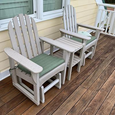 567 Pair of Polywood Gliders & Table