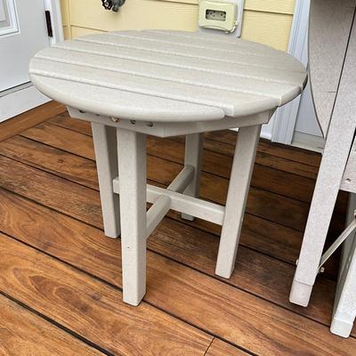 569 Polywood Glider W/ Blue Cushion & Table