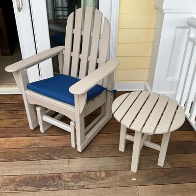 570 Polywood Glider Rocker W/ Table AS-IS