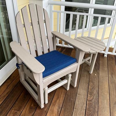 570 Polywood Glider Rocker W/ Table AS-IS