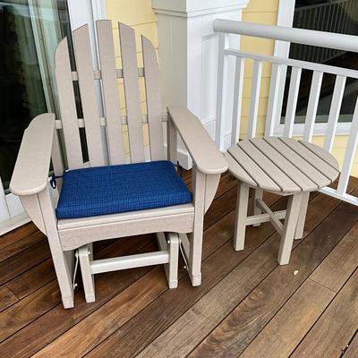 570 Polywood Glider Rocker W/ Table AS-IS
