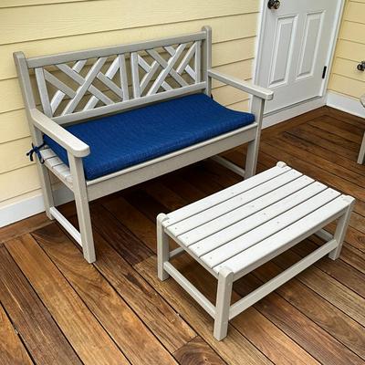 573 Polywood Bench & Coffee Table
