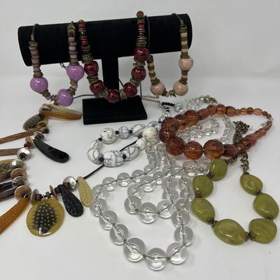 Large Bead Vintage Necklaces - Ceramic, Glass & Acrylic