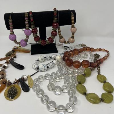 Large Bead Vintage Necklaces - Ceramic, Glass & Acrylic