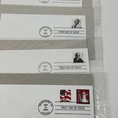 First Day of Issue Stamps & Box of International Stamps