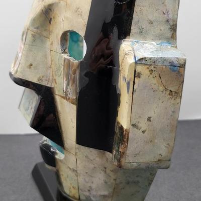 Mayan Tribal Onyx MOP Inlay Mask Decor