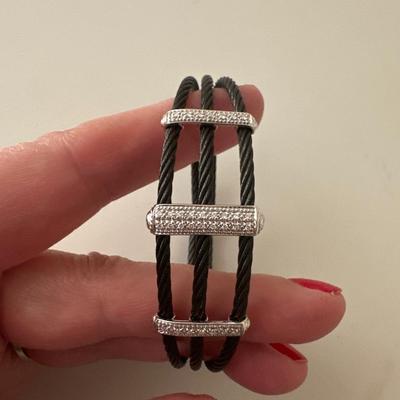 Charriol Black Cable & Diamond Bracelet