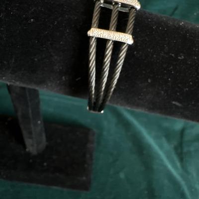 Charriol Black Cable & Diamond Bracelet