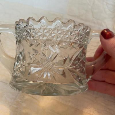 EAPG Dahlia line creamer & open bowl sugar