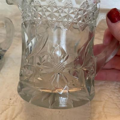 EAPG Dahlia line creamer & open bowl sugar