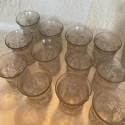 Vintage pitcher & 12 tumblers