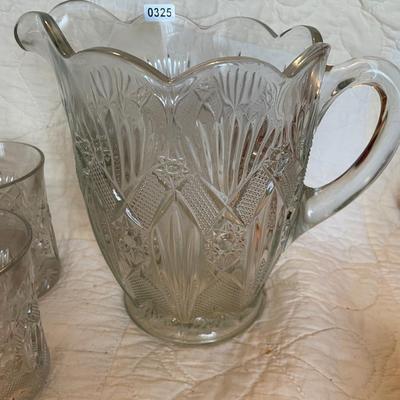 Vintage pitcher & 12 tumblers
